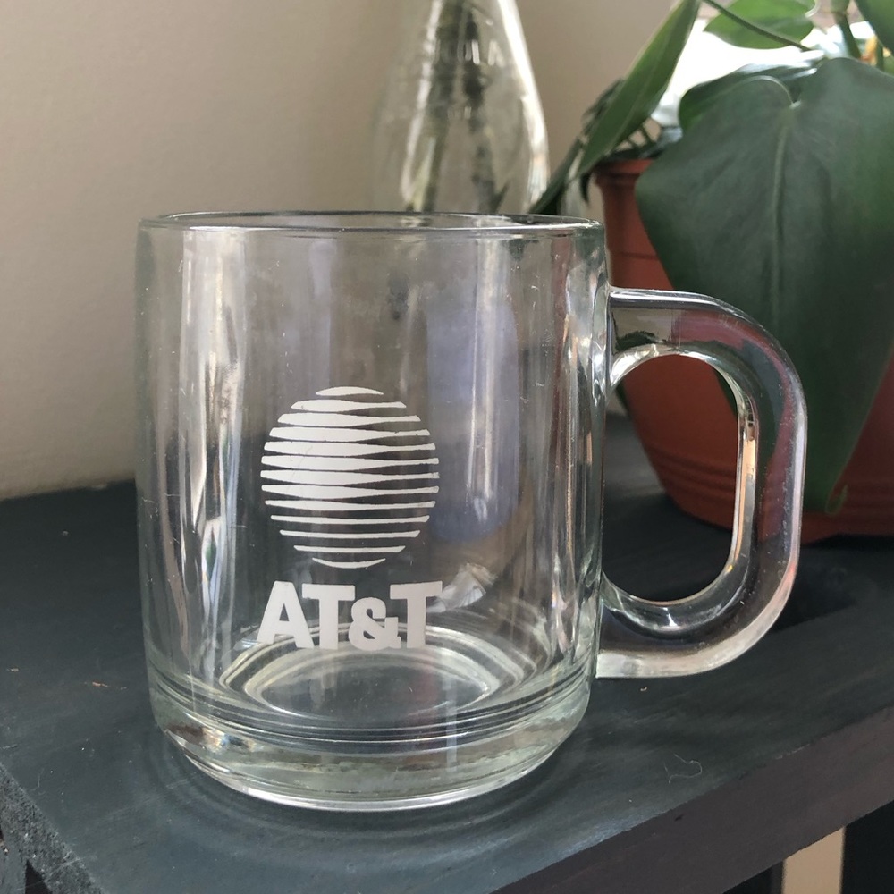 Clear Glass AT&T Coffee Mug